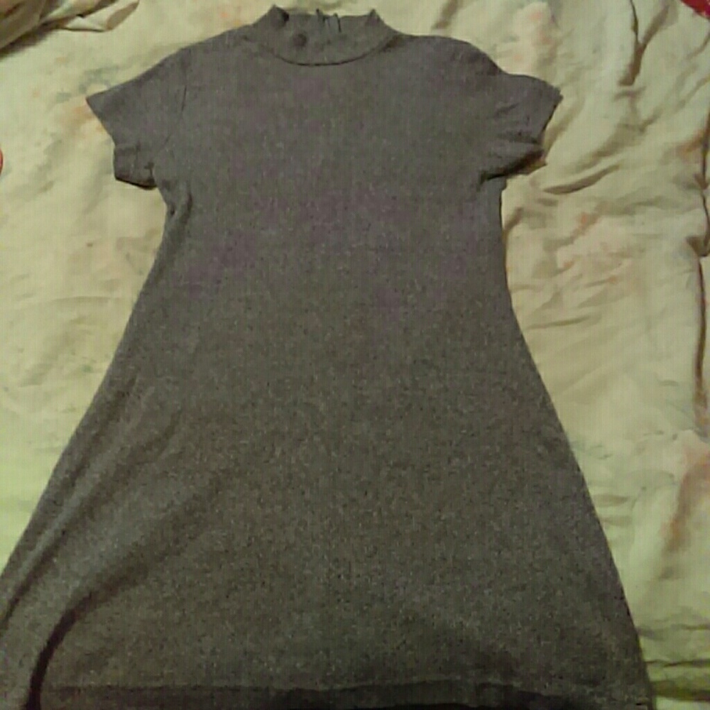 Grey turtle neck dress